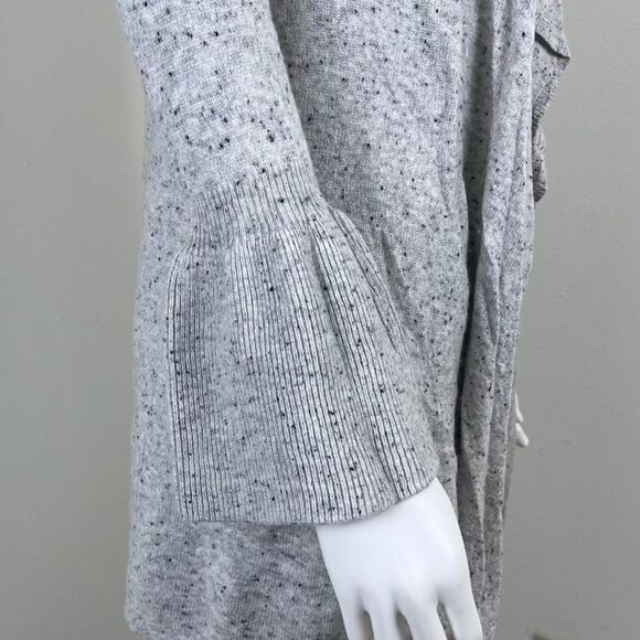 Moth Lyra Women Size S Wool Cashmere Speckled Gray Bell Sleeve Cardigan Sweater - Picture 10 of 16